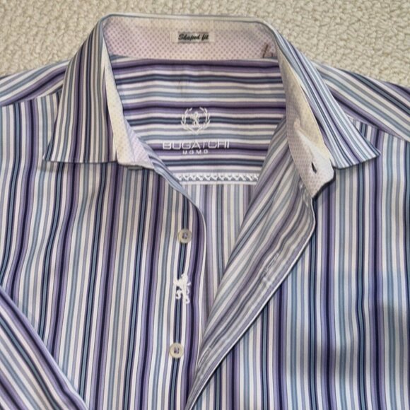 Bugattchi UOMO Men's Shirt,100 % Cotton, Luxurious stripes, excellent condition, - Picture 3 of 12